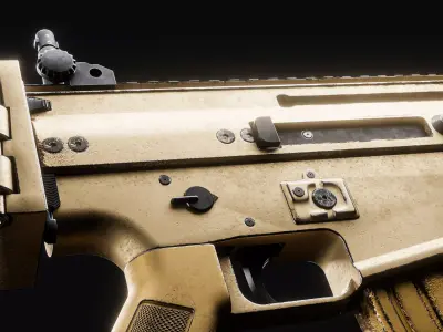 Realistic FN SCAR-L Assault Rifle 3D model
