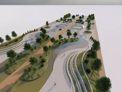public park-Private Park Landscape 3D model 22