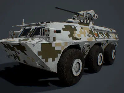 ZSL-92A military vehicle with camouflage Low-poly 3D model