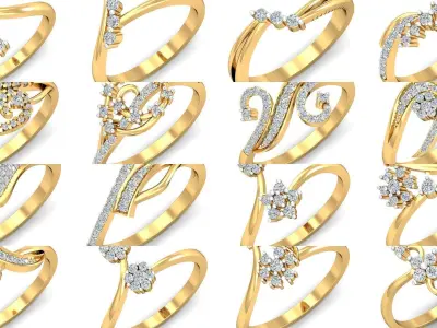 3DM-STL-RENDERS 50 RING FILES 3D Model Pack