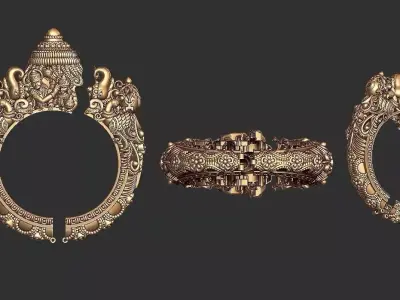 GOD ANTIQUE  BANGLE  3D print model