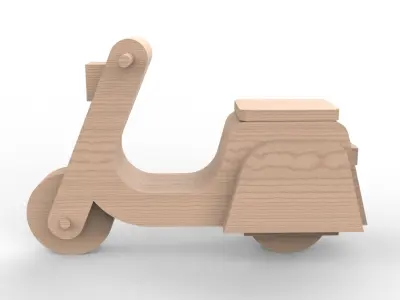 wooden scooter Free 3D model