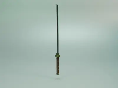 Game Ready Sword 3D model samurai Low-poly 3D model