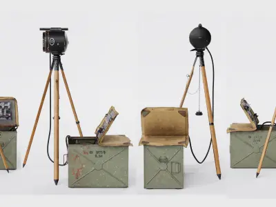 WW2 British Daylight Short Range Signal Lamp  Low-poly 3D model