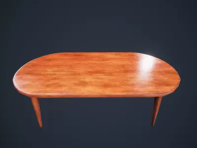 coffe table Antique HDRP URP  Low-poly 3D model