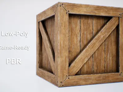 Wooden Box - PBR Game-Ready Low-poly 3D model