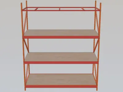 Warehouse Rack Storage Low-poly 3D model