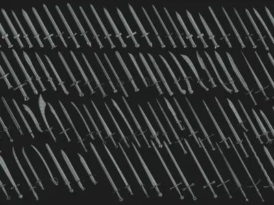 Medieval Axe Sword 3D Model Pack