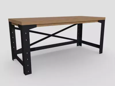 Industrial-Style Desk Low-poly 3D model