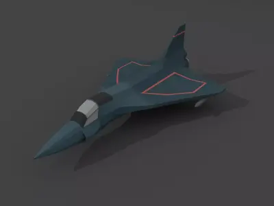 Airplane cartoon - 06 Low-poly 3D model