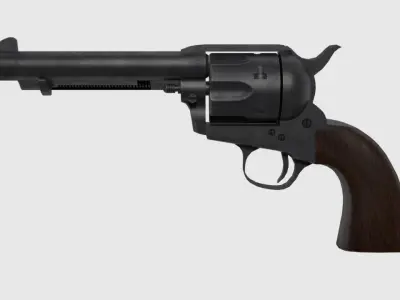 revolver 45  caliber Low-poly 3D model