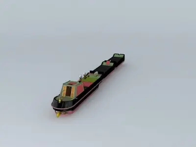 NarrowBoat Mylyn Buttie Pusher British WaterWays Free 3D model