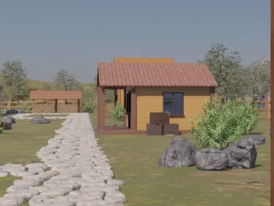 Charming Village Layout 3D model