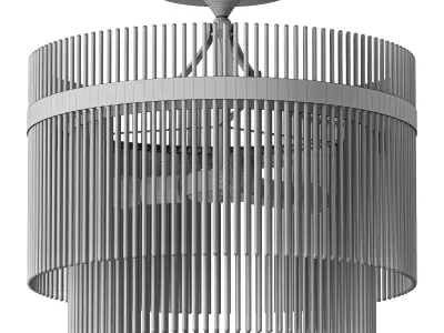 NineLighting Ribglow Antique Brass Ceiling Light 3D model