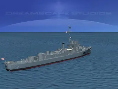 UK Captains Class Frigate HMAV Cooke 3D model