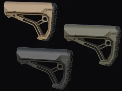 FAB Defense GL-CORE buttstock M4 AR Low-poly 3D model