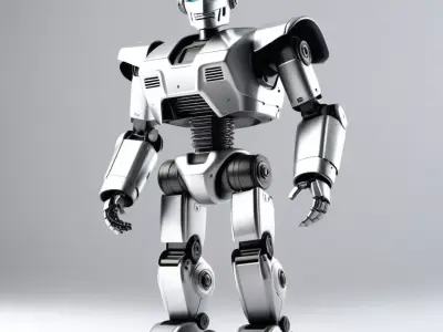 Dented Metal Robot Toy 3D model