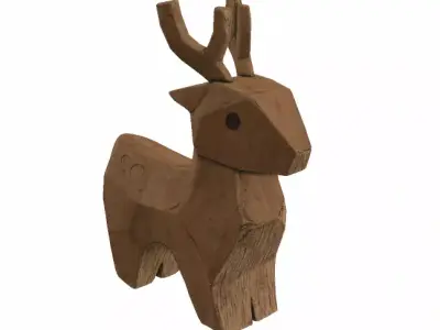Wooden deer 3D model