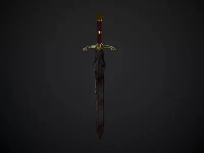 Medieval Sword Low-poly 3D model 7