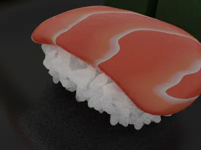 low poly sushi on plate with chopsticks Free low-poly 3D model