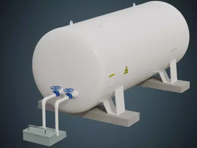 Industrial Gas Tank 6A Low-poly 3D model