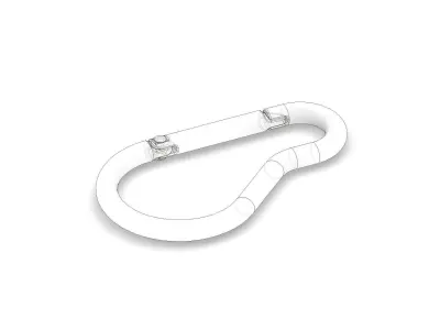 Carabiner 3 model as prop for 3D rendering 3D model