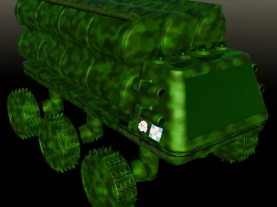 High-polly Remote Controled Fighting Vehicle MLRS 3D model