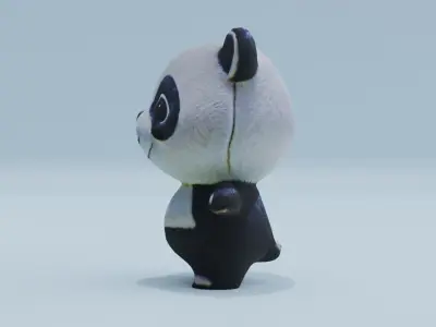 Panda Character T-Pose Free low-poly 3D model