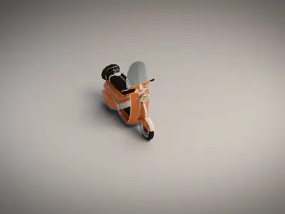 Low-Poly Cartoon Vespa Scooter Low-poly 3D model buy