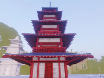 japan temple Low-poly 3D model