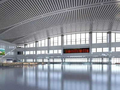 Waiting hall Low-poly 3D model purchase