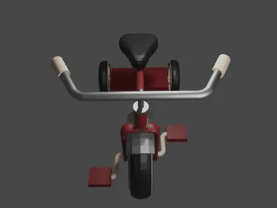 Old Tricycle 3D Model Low-poly 3D model