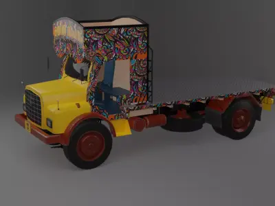 OLD INDIAN LORRY Low-poly 3D model