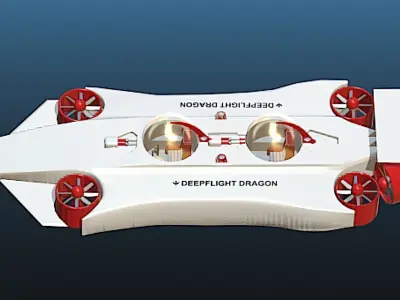 DeepFlight Dragon Personal Submarine - High Poly 3D model