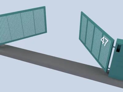 Modern Turnable Gate Low-poly 3D model