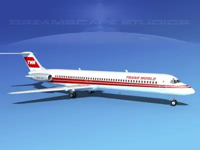 Douglas DC-9-50 TWA 3D model