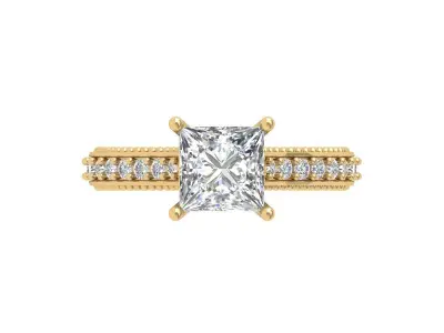 Princess Art Deco Ring 3D print model 3