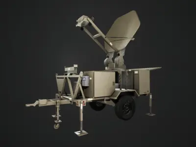 Military Satcom Transportable Terminal Low-poly 3D model