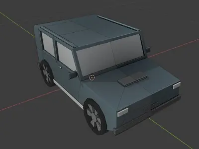 Low poly terrain vehicle jeep Free low-poly 3D model