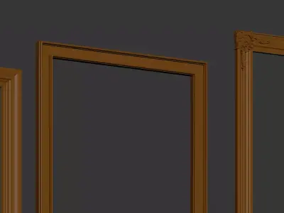 Golden picture frame 3D model