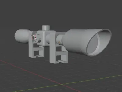 Gun scope Low-poly 3D model