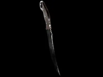 combat Knife for quick draw Low-poly 3D model