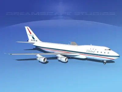 Boeing 747-100 United Airlines 1 3D model