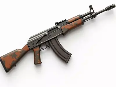 Battle Worn Assault Rifle 3D Model Military Prop Low-poly 3D model