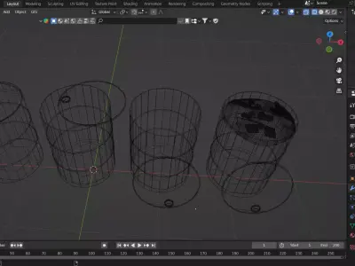 Rusty Industrial Barrels Pack Low-poly 3D model