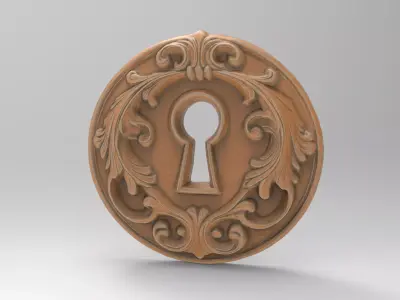 Baroque Round Keyhole 3D print model