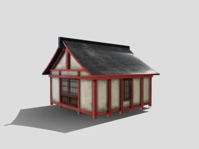Medieval Asian House Low-poly 3D model
