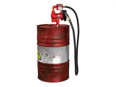 Oil Barrel Low-poly 3D model 12
