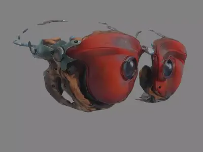 Red Steampunk Goggle Free low-poly 3D model