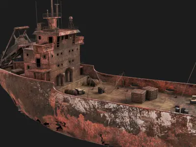 Abondened Ship Low-poly 3D model